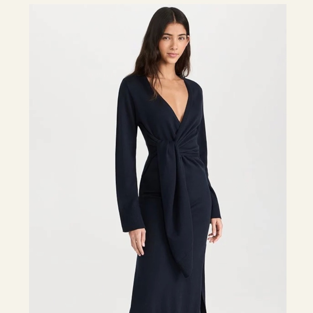 SIMKHAI Skyla Wrap Dress Midnight